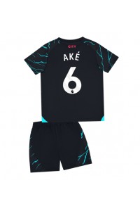 Manchester City Nathan Ake #6 Jalkapallovaatteet Lasten Kolmas peliasu 2023-24 Lyhythihainen (+ Lyhyet housut)